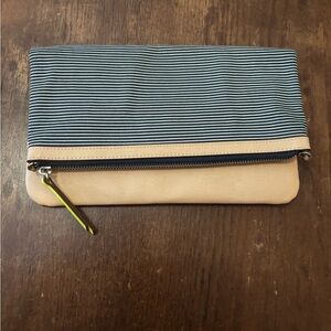 Stella and Dot Black and White Clutch‎ with Bright Yellow and Tan details